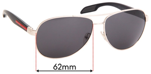 Sunglass Fix Replacement Lenses for Prada SPS53P - 62mm Wide