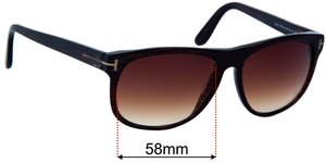 Sunglass Fix Replacement Lenses for Tom Ford Olivier TF236 - 58mm Wide