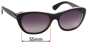 Sunglass Fix Replacement Lenses for Ray-Ban RB4227 - 55mm Wide