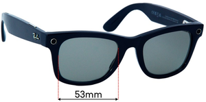 Sunglass Fix Replacement Lenses for Ray-Ban RW4004 Stories Wayfarer - 53mm Wide