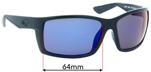 Sunglass Fix Replacement Lenses for Costa Del Mar Reefton - 64mm Wide