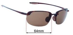 Sunglass Fix Replacement Lenses for Maui Jim MJ407N Ho'okipa - 64mm Wide
