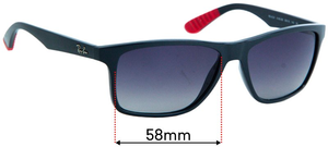 Sunglass Fix Replacement Lenses for Ray-Ban RB4234 - 58mm Wide