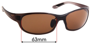 Sunglass Fix Replacement Lenses for Maui Jim MJ417 Twin Falls - 63mm Wide