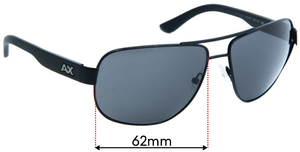 Sunglass Fix Replacement Lenses for Armani Exchange AX 2012/S - 62mm Wide