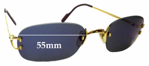 Sunglass Fix Replacement Lenses for Cartier 1715431 - 55mm Wide