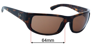 Sunglass Fix Replacement Lenses for Ray-Ban RB4283-CH - 64mm Wide