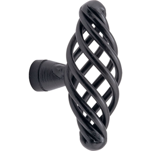 Twisted Cage Cabinet Knob - Matte Black - 51mm - Elite Knobs & Handles