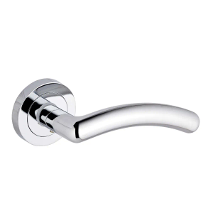 Medusa Lever On Rose Curved Door Handle - Chrome - Internal (Pair) - Designer Levers