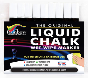 Liquid Chalk Wet Wipe 5mm Bullet All White - 9-Pack