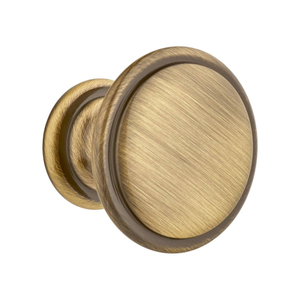 Ringed Cabinet/Drawer Knob - 30mm - Antique Brass - Elite Knobs & Handles