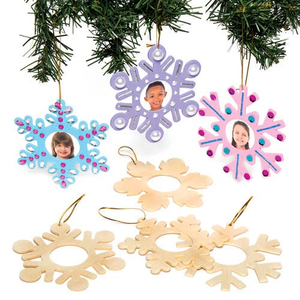 Décorations photo flocon de neige en bois