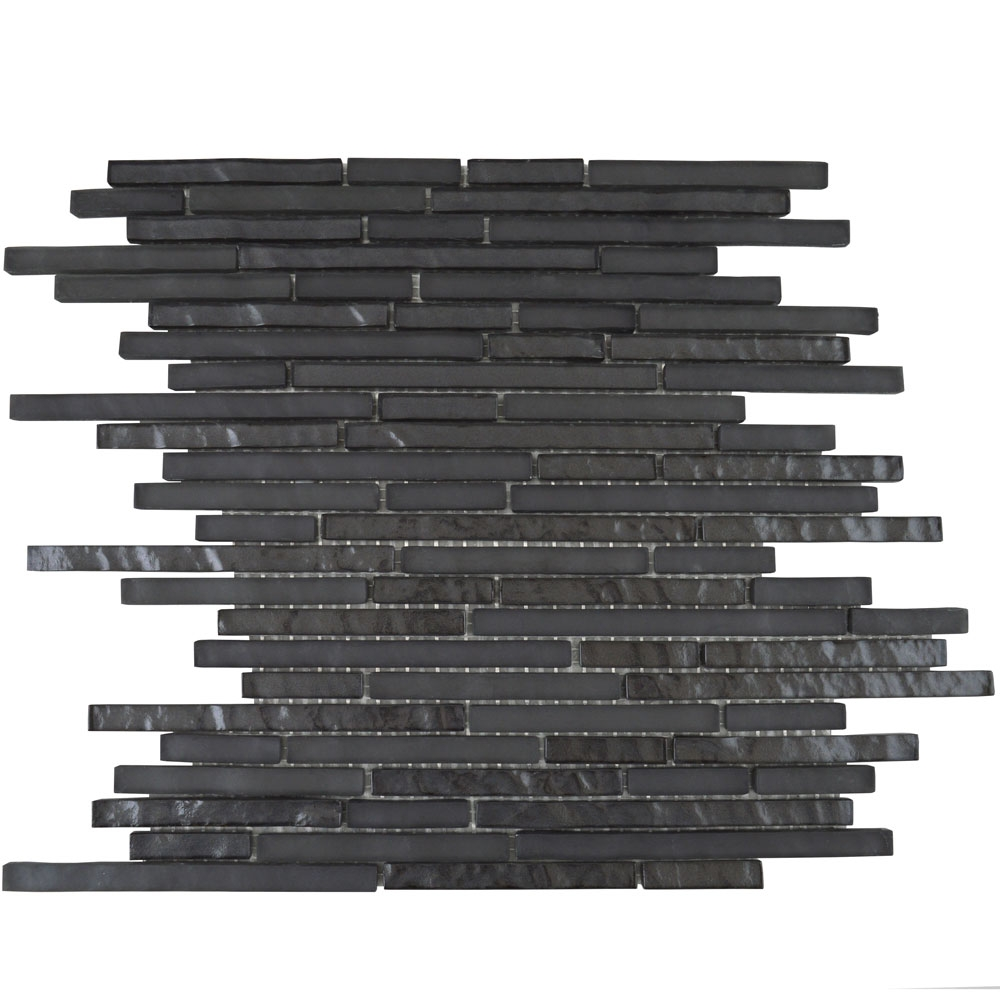 Titanic Linear Desert Black Mosaic Tiles