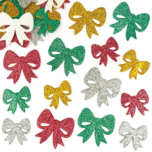 Bow Glitter Foam Stickers
