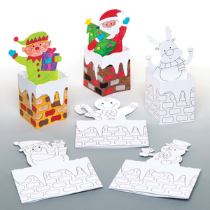 Christmas Chimney Pop-up Colour-in Cards