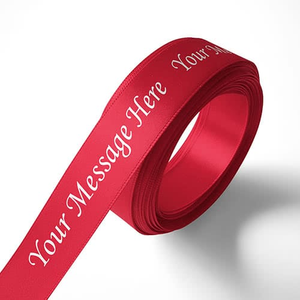 Personalised 25mm Red Ribbon Elan Single Faced Satin