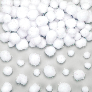 Pompons boule de neige pailletés