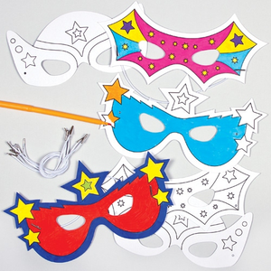 Inkleurbare held maskers van karton