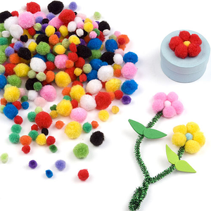Gekleurde mini pompoms