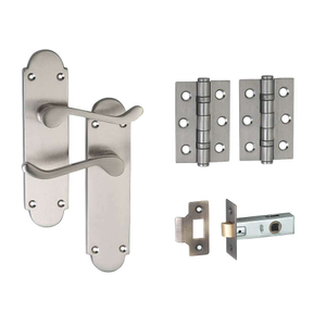 Brora Scroll Lever Latch Door Handle Pack - Satin Nickel - Handle/Hinges/Latch - Designer Levers