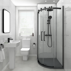 Orion Gloss White Arctic Sparkle Shower Wall Panel - 2400 x 1000mm