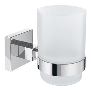 Milan Glass Tumbler with Chrome Holder