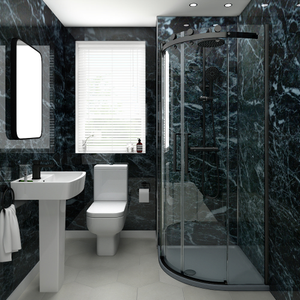 Orion Black Marble Shower Wall Panel - 2400 x 1000mm