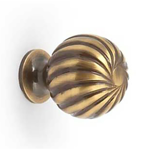 Swirl Design Cabinet Knob - Antique Brass - 30mm - Elite Knobs & Handles
