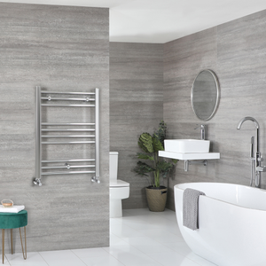 Milano Kent - Chrome Straight Heated Towel Rail - 800mm x 500mm