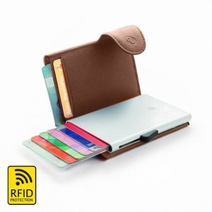 RFID C-Secure Cardholder Wallet Brown