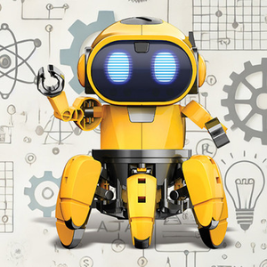Construct & Create Tobbie the Self-Guiding AI Robot Yellow