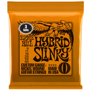 Ernie Ball Hybrid Slinky Nickel Wound Electric Guitar Strings 3-PACK - (9-46)