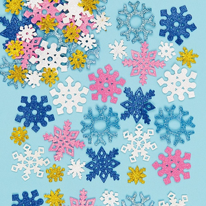 Glitzernde Moosgummi-Aufkleber Schneeflocken