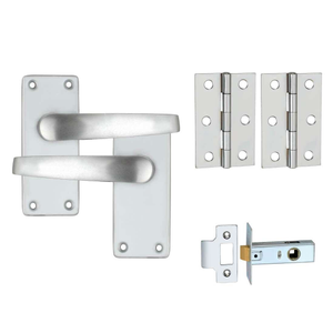 Atticus Straight Lever Latch Door Handle Pack - Satin Aluminium - Handle/Latch/Hinges - Designer Levers