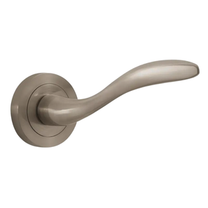 Jasper Curved Lever Door Handle on Rose - Brushed Nickel - Internal - Pair - Designer Levers