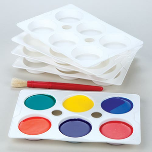 Malpalette aus Kunststoff mit 6 Näpfen