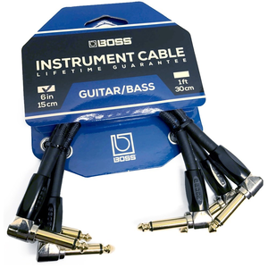 Boss BICPC3 Right-Angle 1/4" to Same Patch/Pedal Instrument Cable 3-Pack (6")