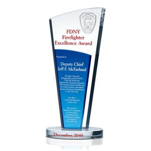 Firefighter Crystal Monument Awards u2013 Personalized Recognition Plaques for Excellence & Firefighter of the Year