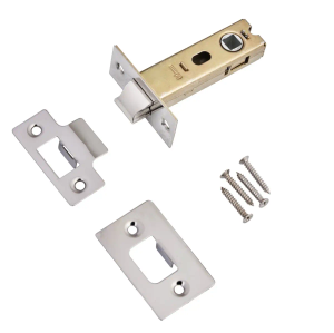 Bolt-through Tubular Door Latch - 75mm Case / 57mm Backset - Chrome - Designer Levers