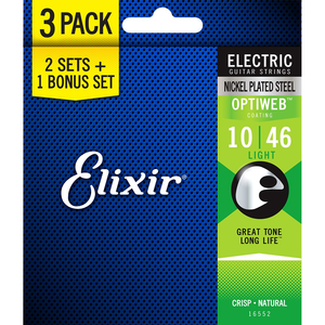 Elixir Electric Guitar Nickel Plated Steel w/ Optiweb Coating 3-PACK - Light (10-46)