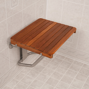 18" Wide Teak ADA Wall Mount Shower Seat