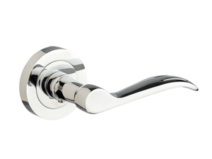 Brooklyn Lever on Rose Door Handle - Polished Chrome - Pair - Designer Levers