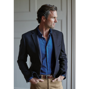 Tailored Fit Tyburn Navy Wool Blend Jacket