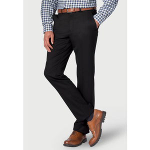 Regular Fit Olney Black Flannel Trouser