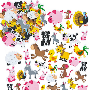 Boerderijdieren stickers van foam