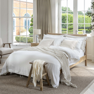 White French Linen Super King Bed Set with 30cm Fitted Sheet