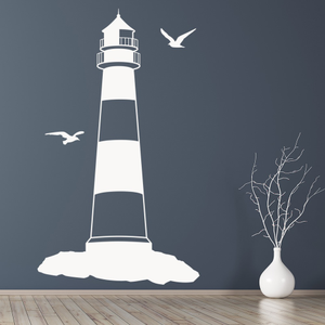 Lighthouse Beach Nautical Wall Sticker - Mod7