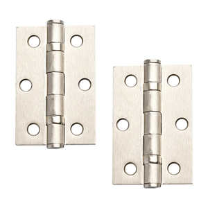 Ball Bearing Hinge - 76mm - Satin Nickel - Pair - Hardware Solutions