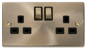 Click Deco 13A 2G DP Ingot Switched UK Socket Outlet (VPAB536BK)