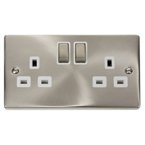 Click Deco 13A 2G DP Ingot Switched UK Socket Outlet (VPSC536WH)